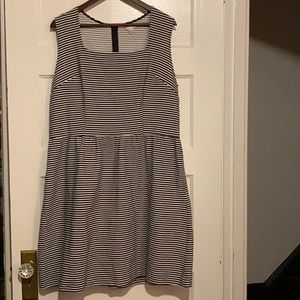 Black and white striped dress